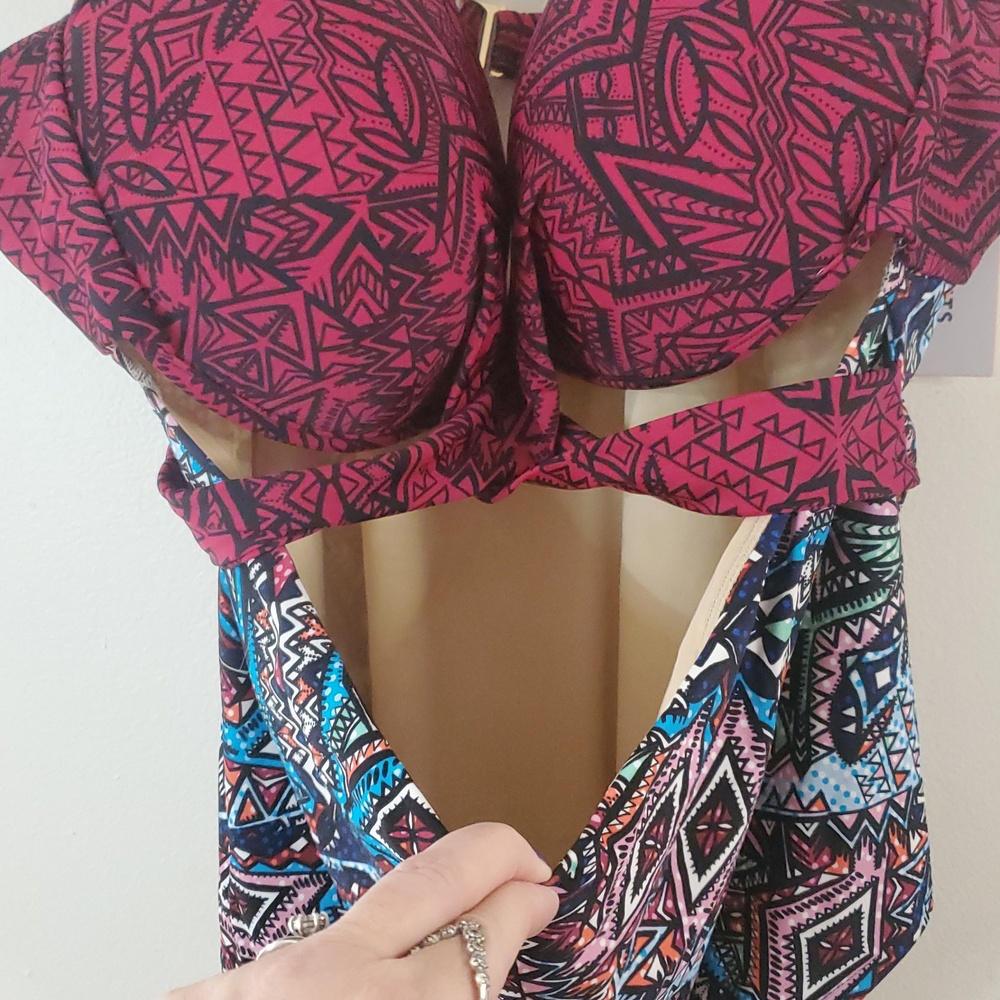 NWT Swimsuits For All Cut Out Underwire One-Piece Swimsuit Size 24 Resortwear - Picture 6 of 15